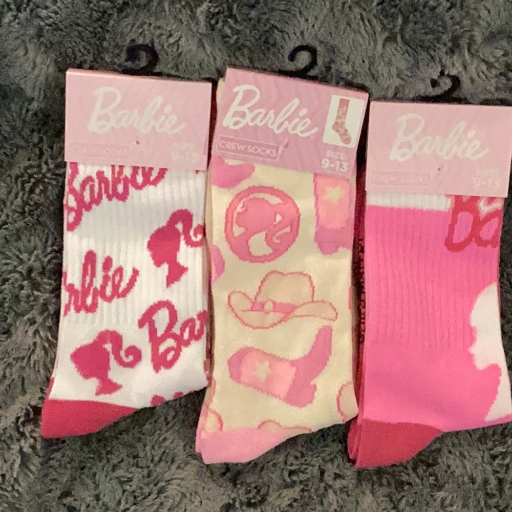 Barbie Pink and White Sock Trio